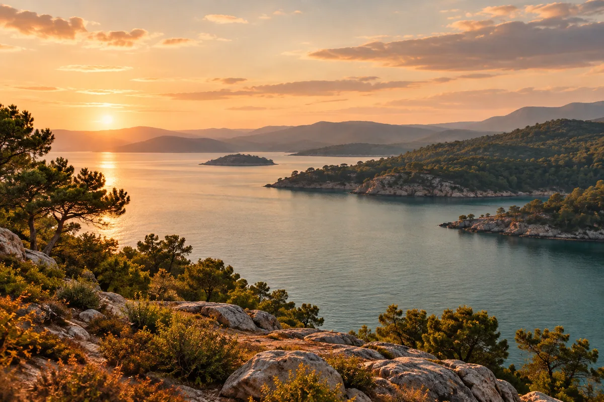 A warm homeward-evening landscape